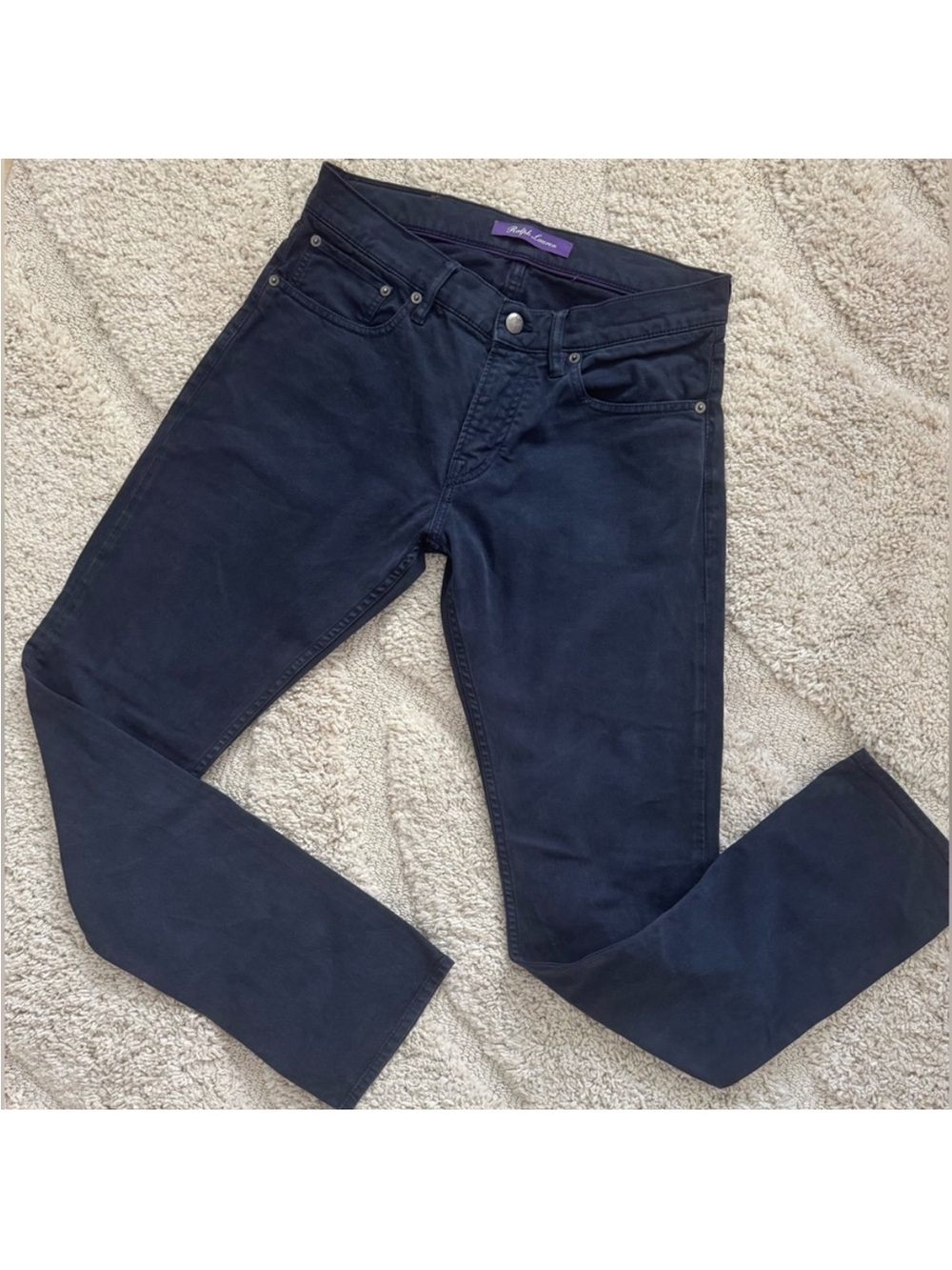 Ralph Lauren Purple Label Mens Slim Fit Dark Indigo Stretch Jeans 30x30.5 Luxury